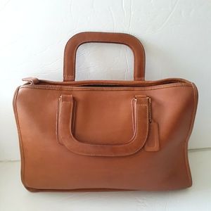 Vintage Coach NYC Slim Satchel Briefcase British Tan
